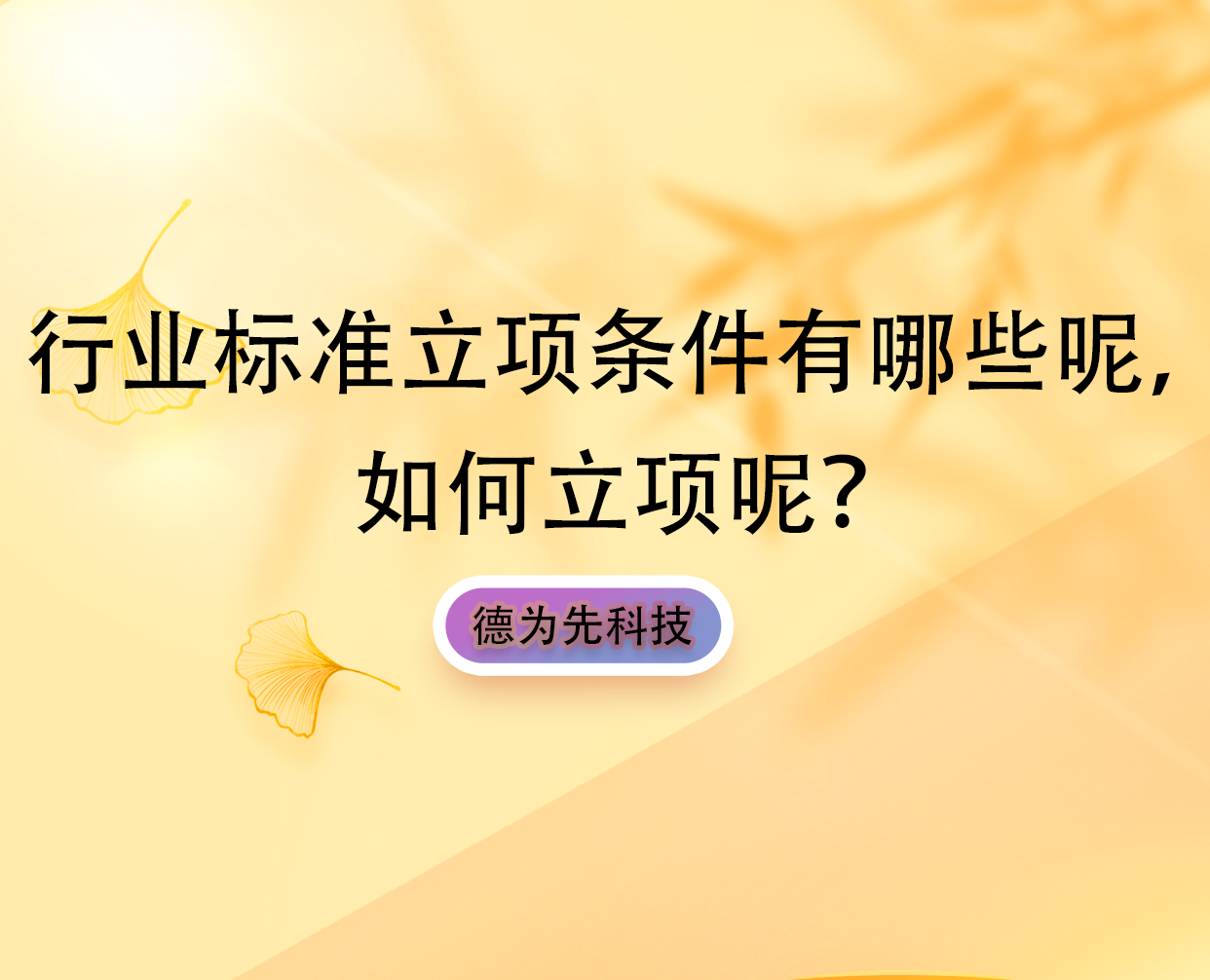行業(yè)標(biāo)準(zhǔn)立項條件有哪些呢，如何立項呢？